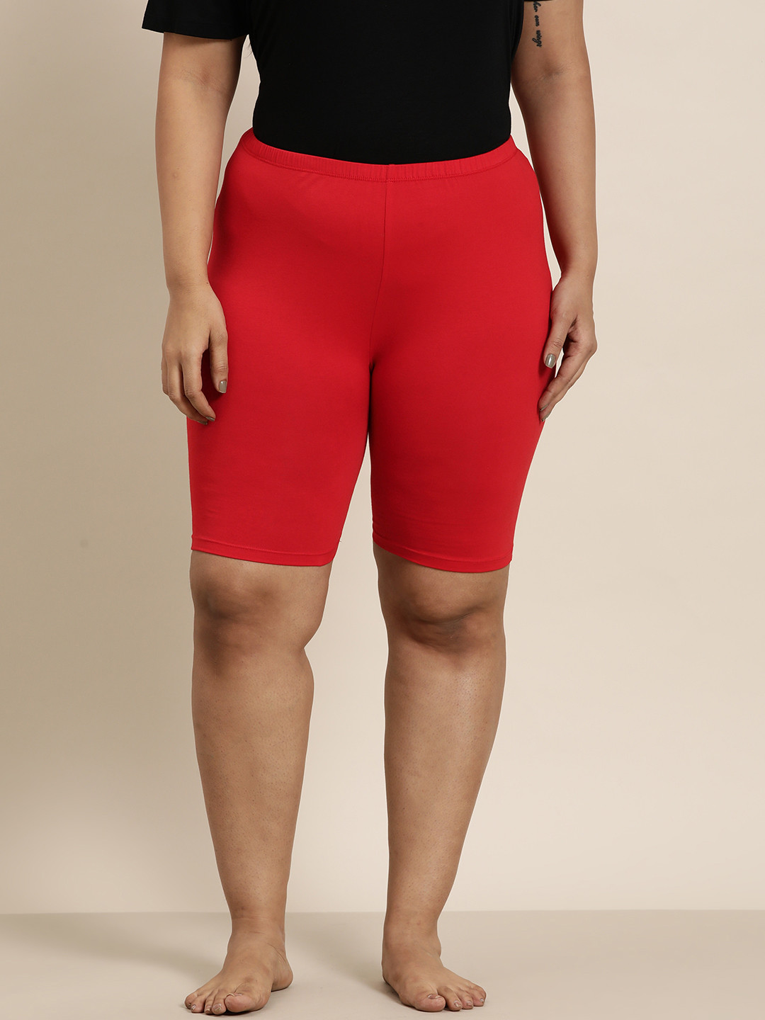 Clothing Red Plus Size Biker Shorts Natalee Biker Shorts Red