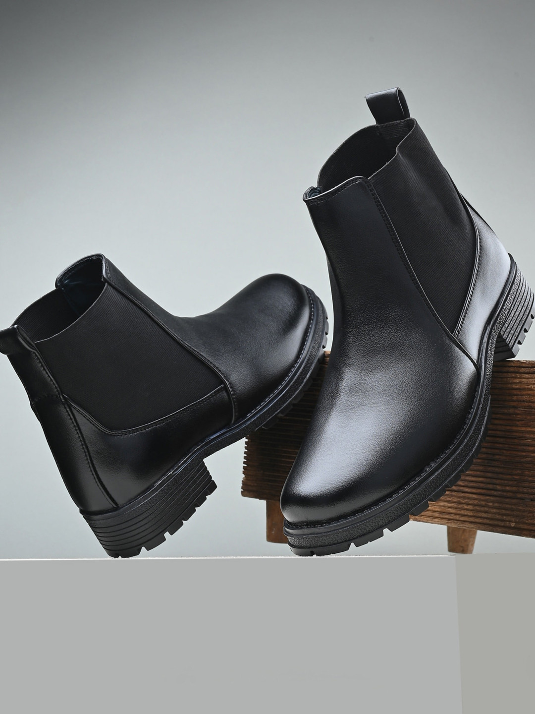 AfroJack Women Mid Top Platform Heel Chelsea Boots