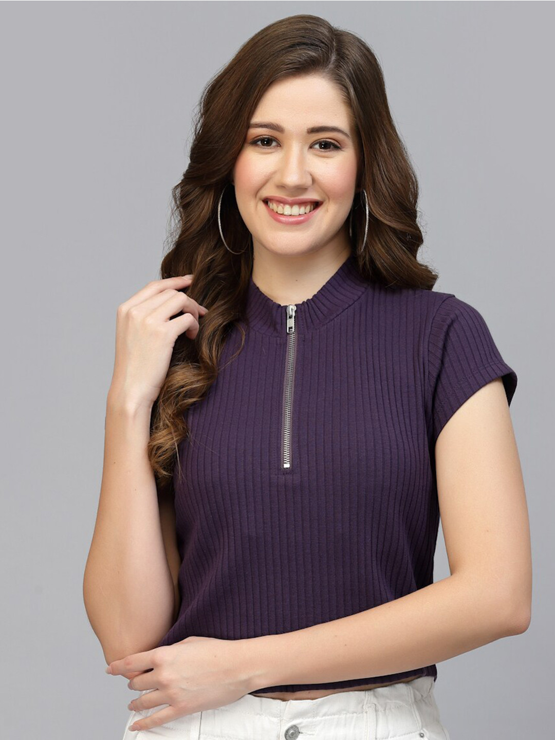 Strong And Brave Odour Free High Neck Ribbed Cotton Top