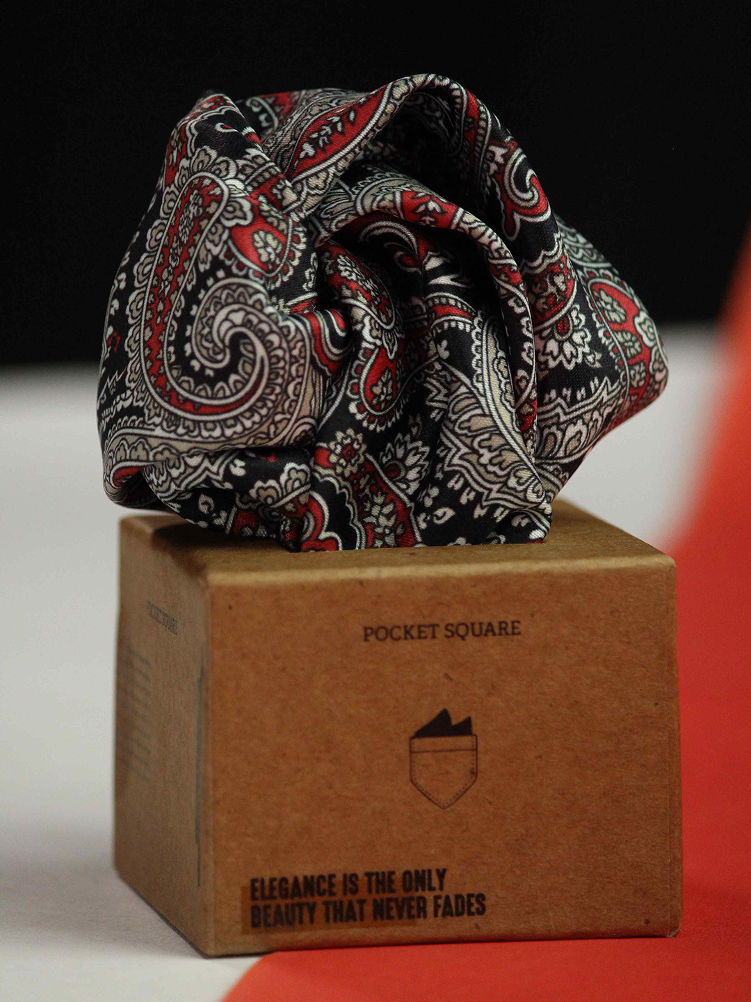 Tossido Men Red Paisley Pocket Square