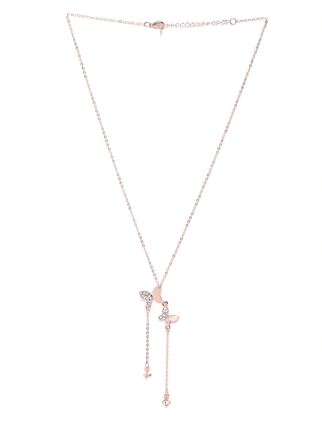 DressBerry Rose Gold-Plated Butterfly-Shaped Necklace