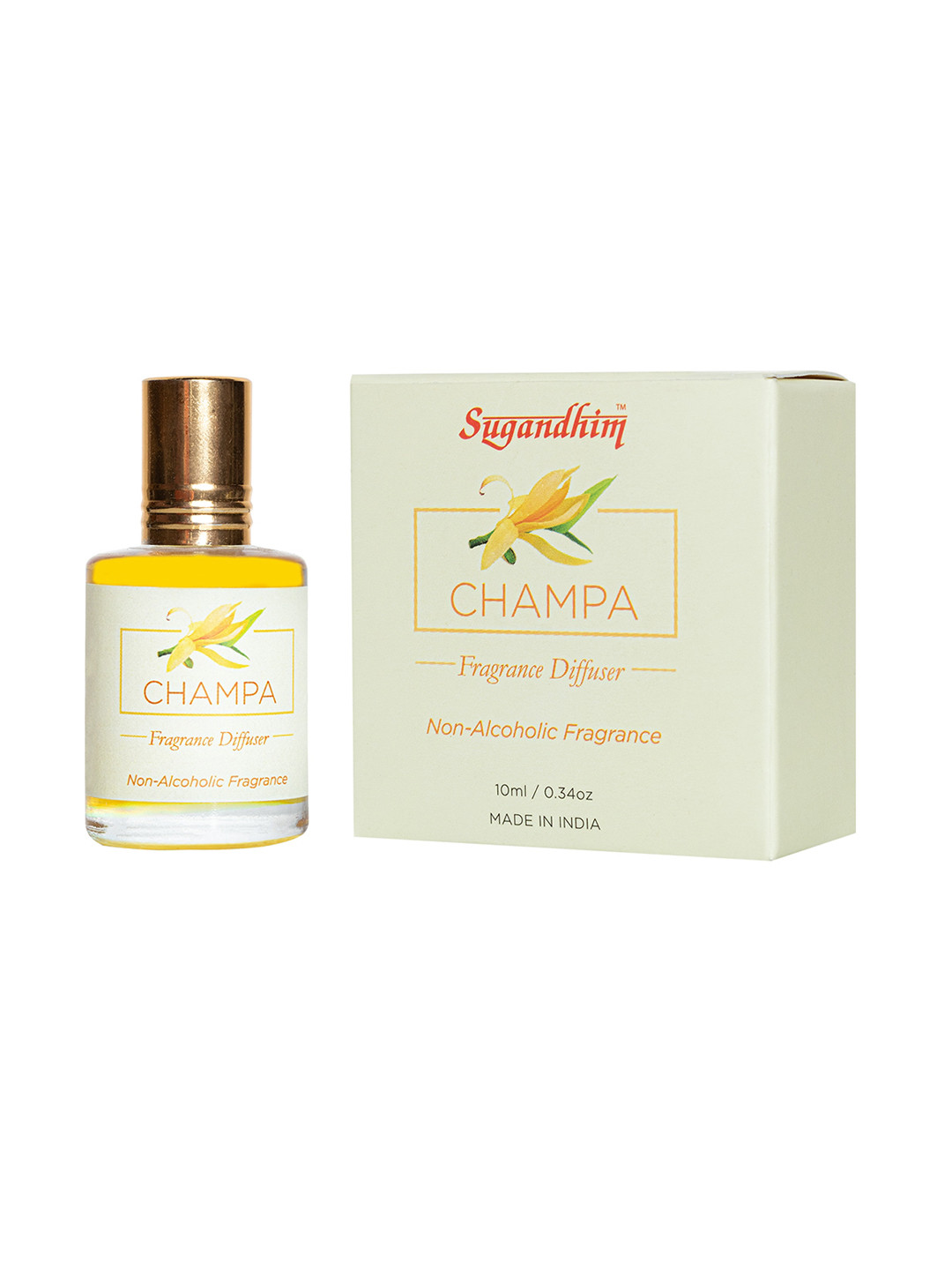 Sugandhim Yellow Champa Fragrance Diffuser Long-Lasting Floral Aroma -10 ml