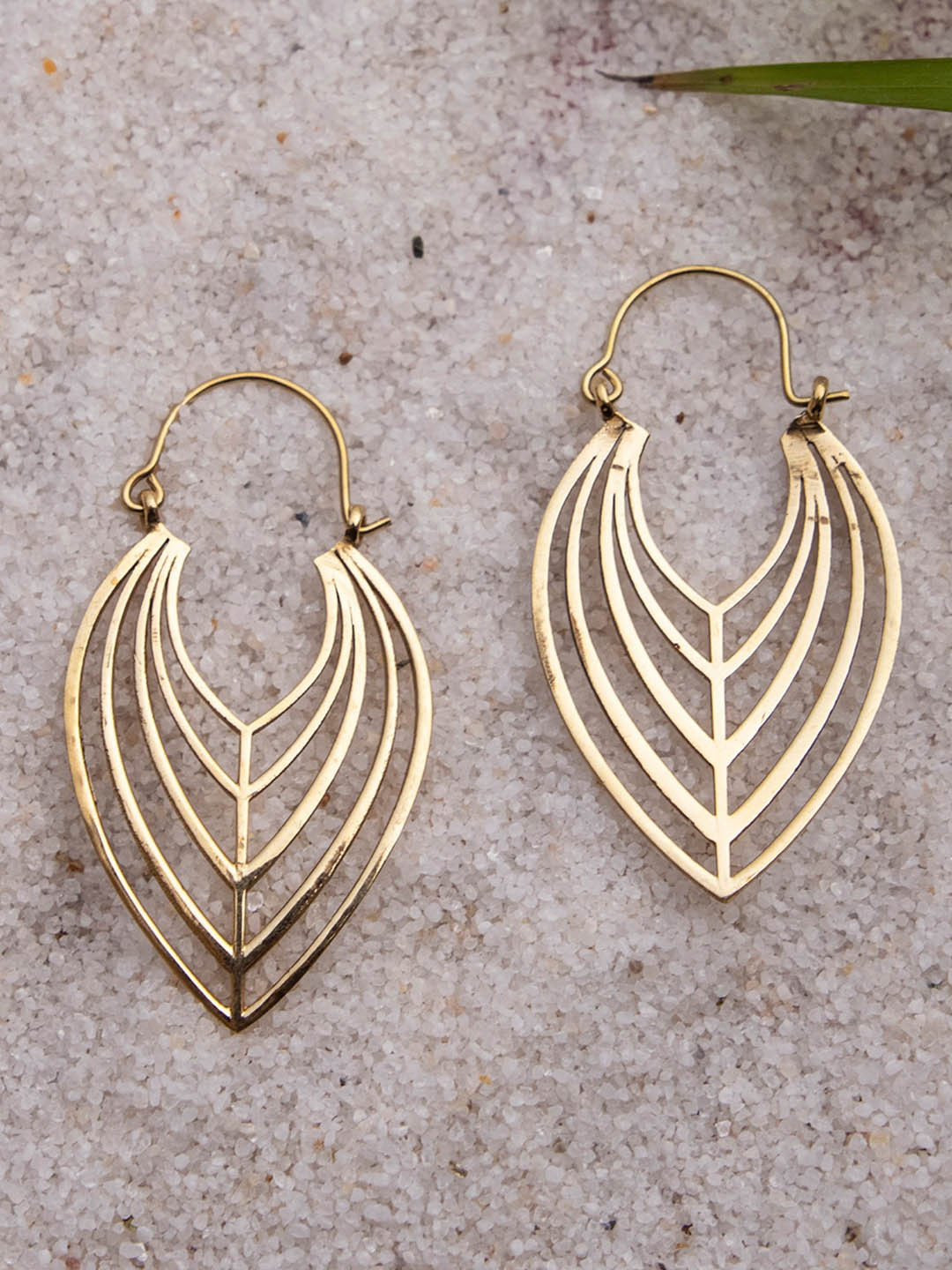 Studio One Love Brass-Plated Contemporary DropEarrings