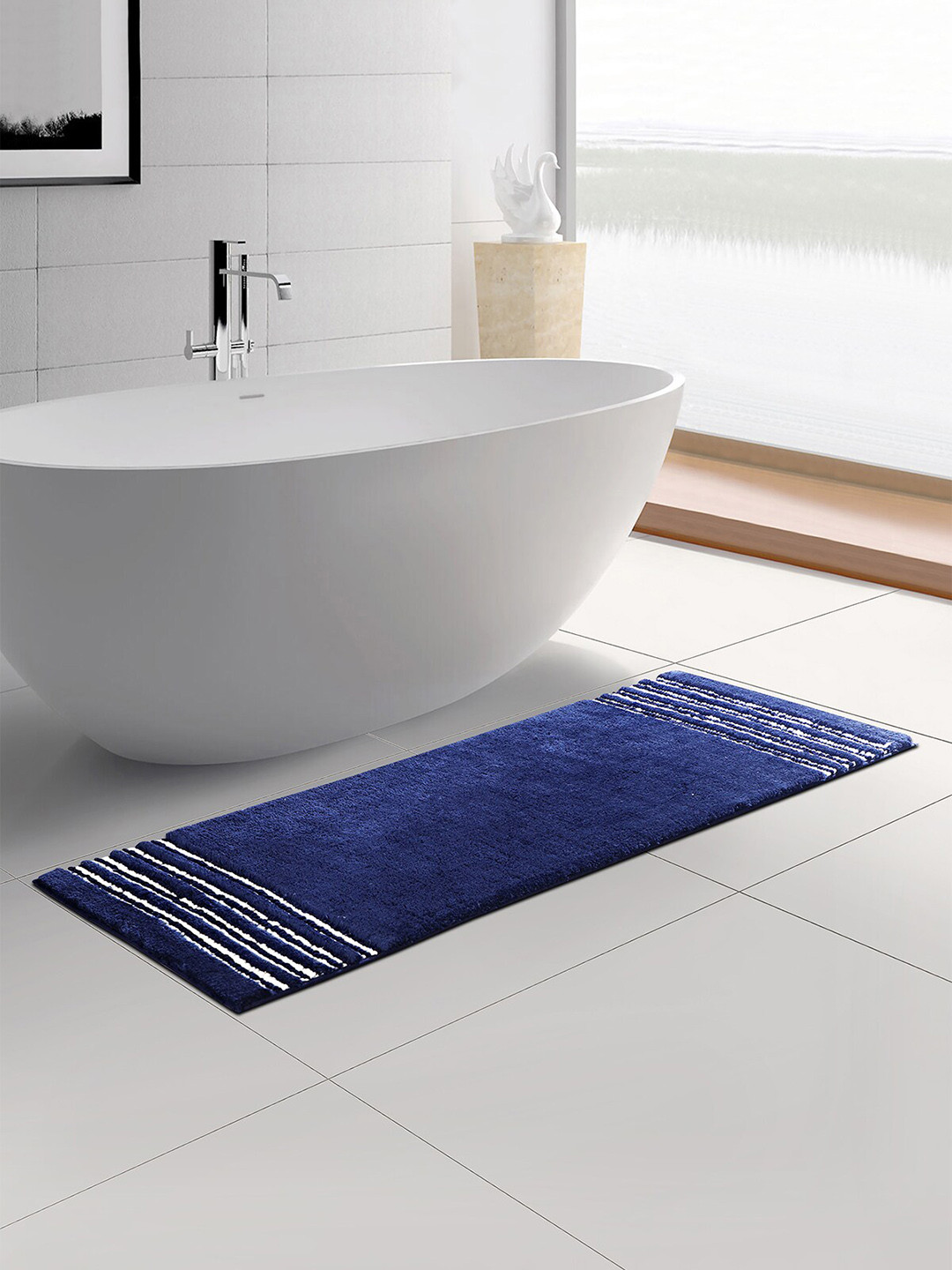 OBSESSIONS Navy-Blue 1960 GSM Anti-Skid Bathmat
