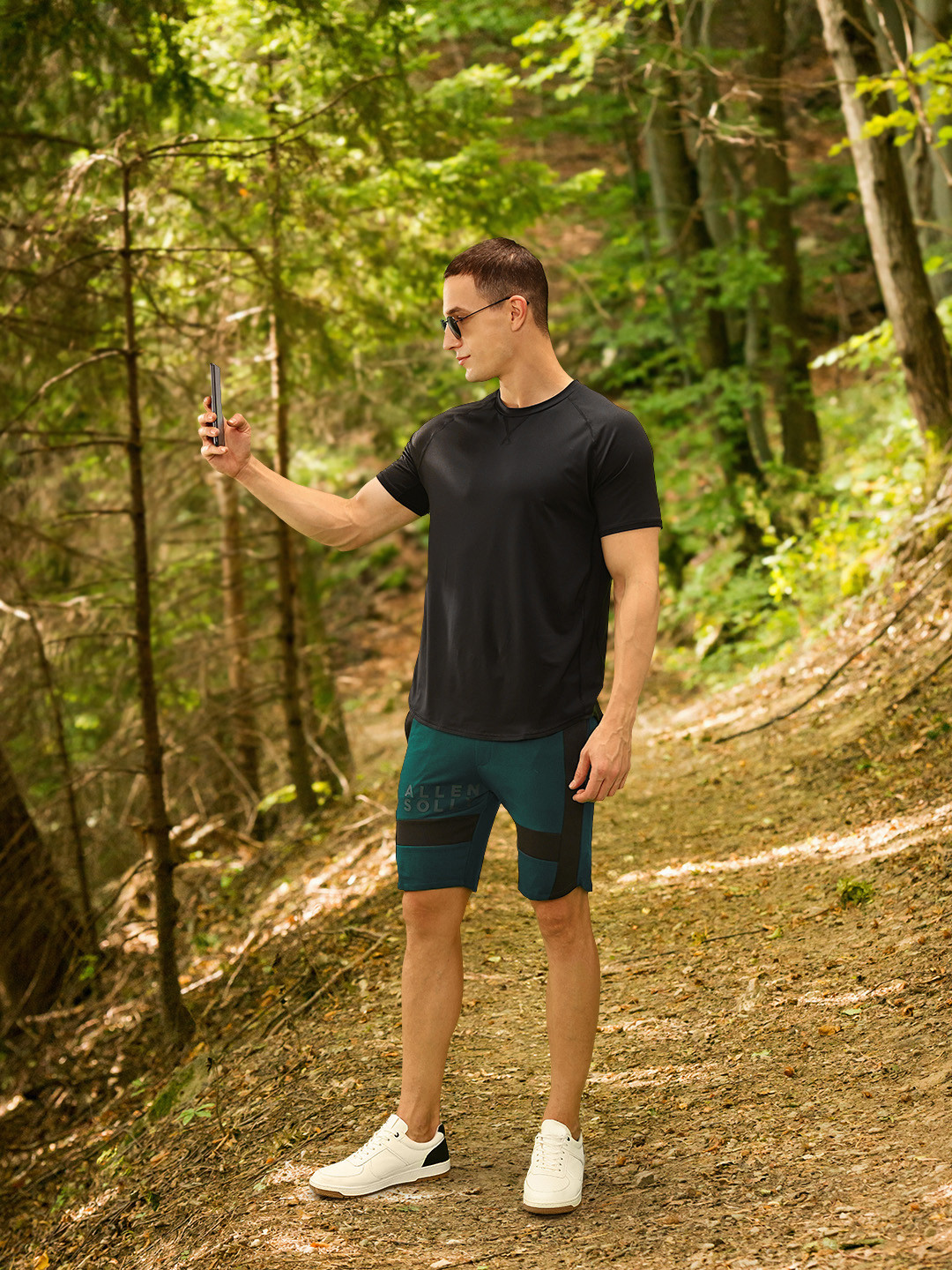 Allen Solly Sport Men Striped Brand Logo Shorts