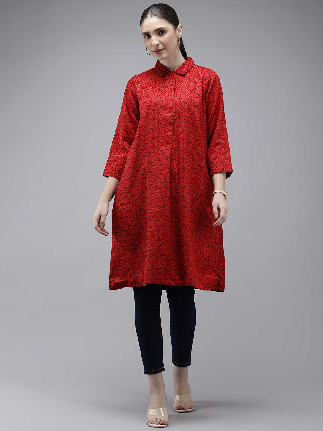 Van Heusen Shirt Collar Printed Tunic