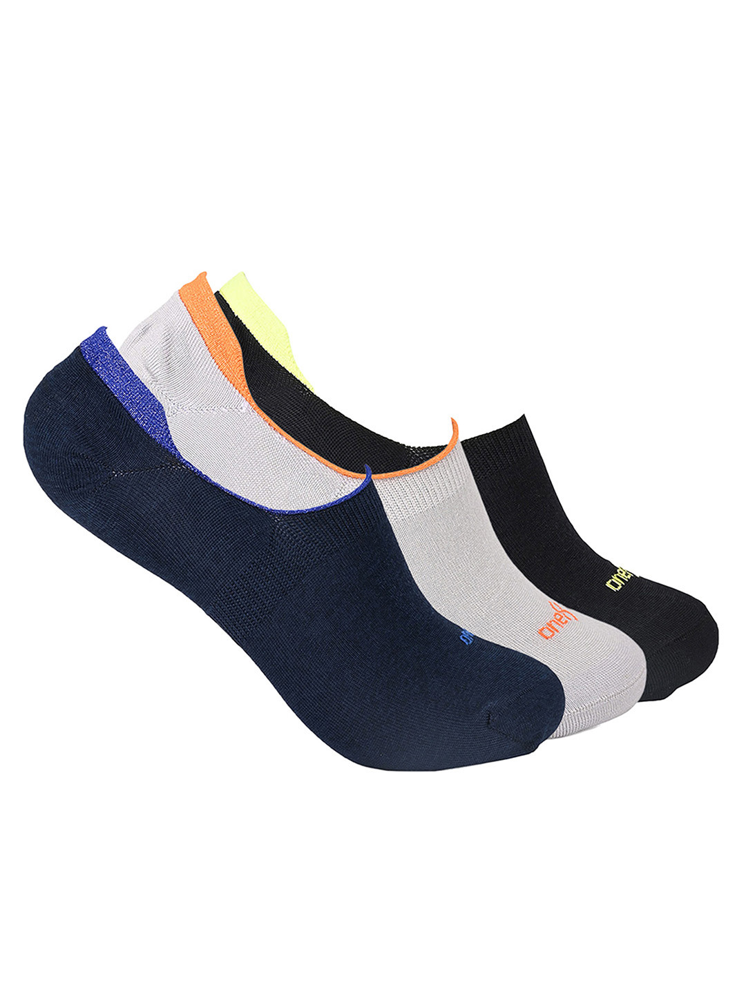One8 Men Pack Of 3 Assorted Sweat Absorbent Shoe-Liners Socks