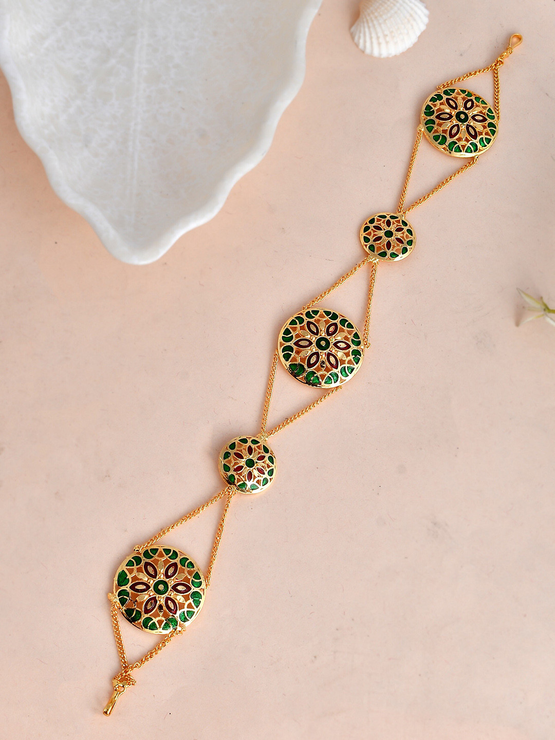 Silvermerc Designs Gold-Plated Stone-Studded Head Chain