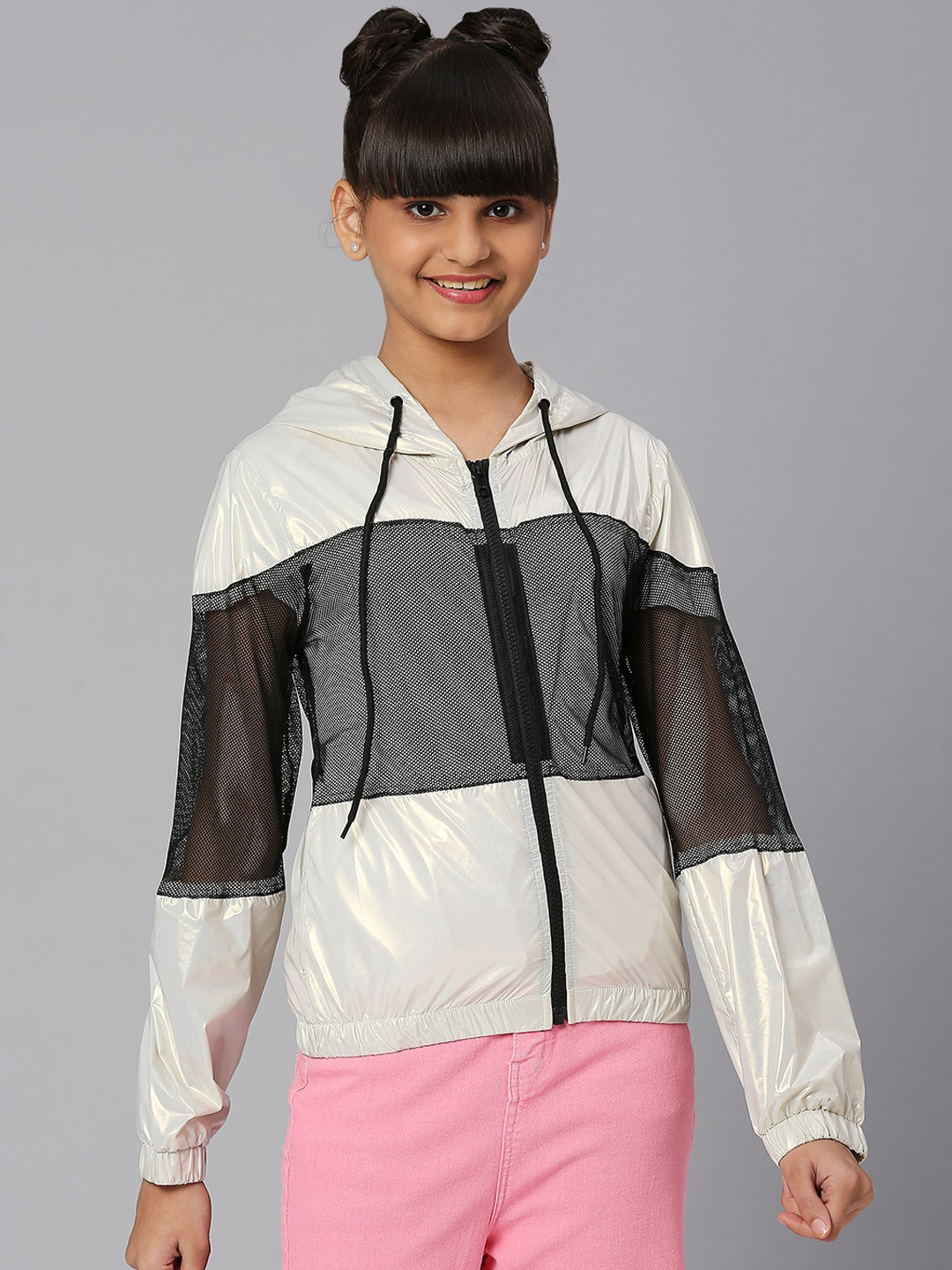 JUSTICE Girls Colourblocked Lightweight Bomber Jacket
