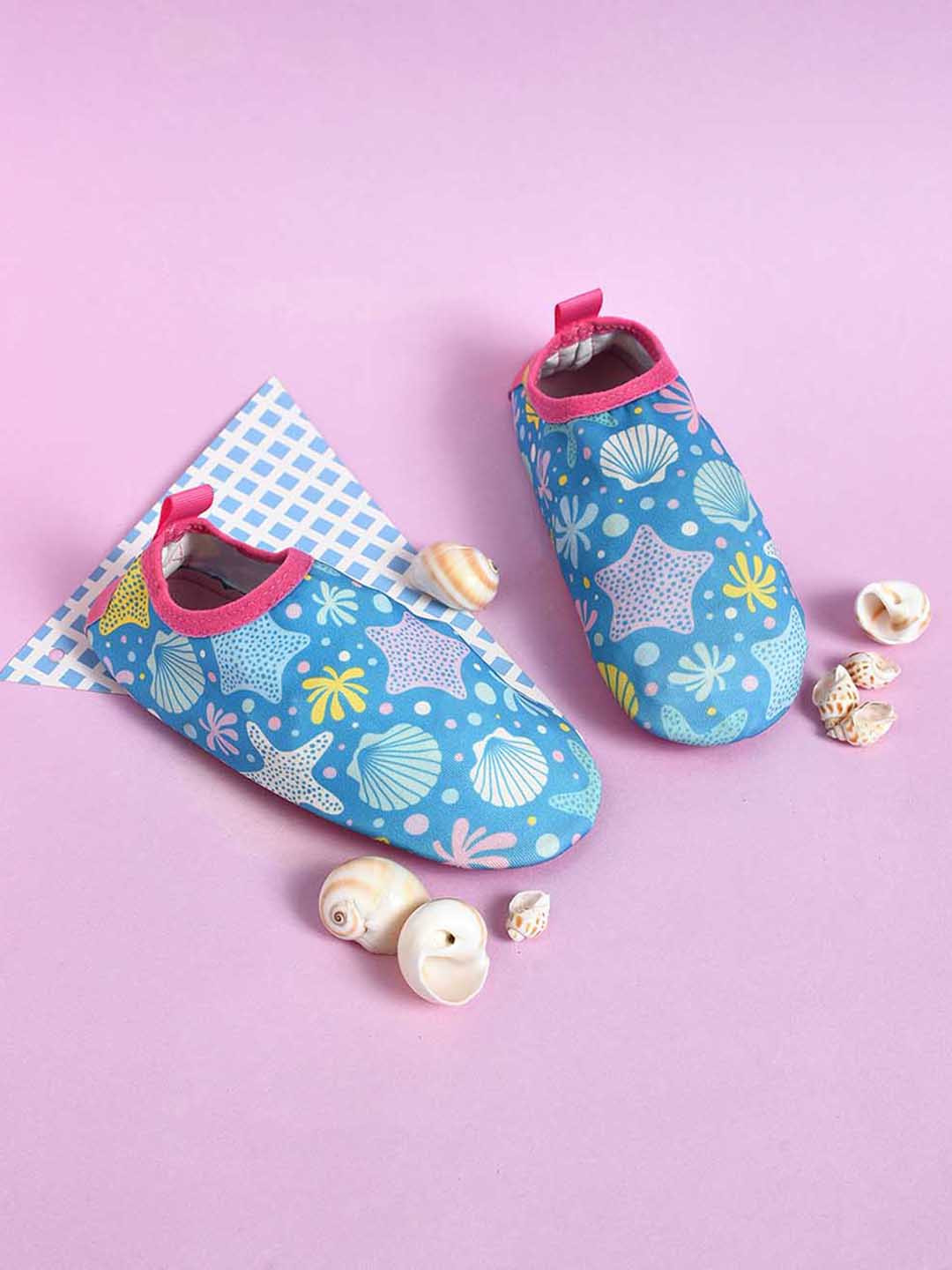 MiArcus Girls Printed Lightweight Slip-On Swim Sneakers