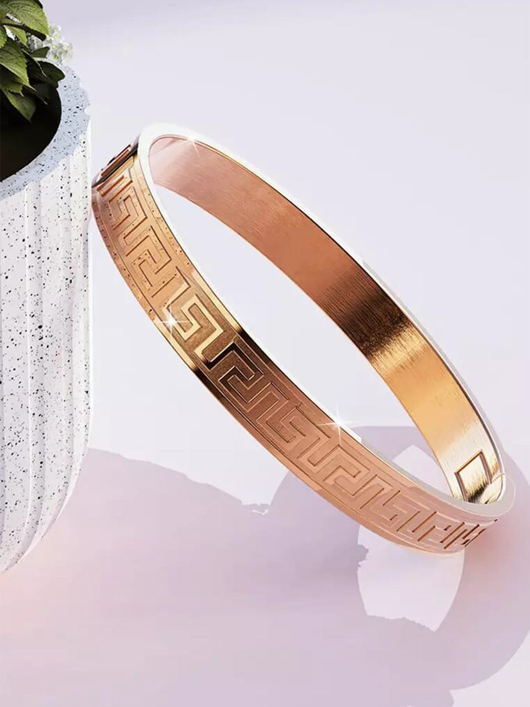 MYKI Women Rose Gold-Plated Kada Bracelet