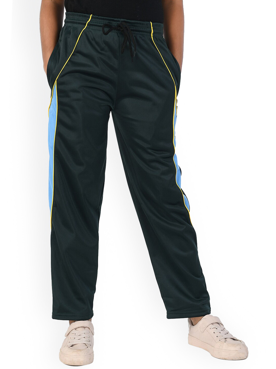 IndiWeaves Girls Mid-Rise Side Panel Detailed Track Pants