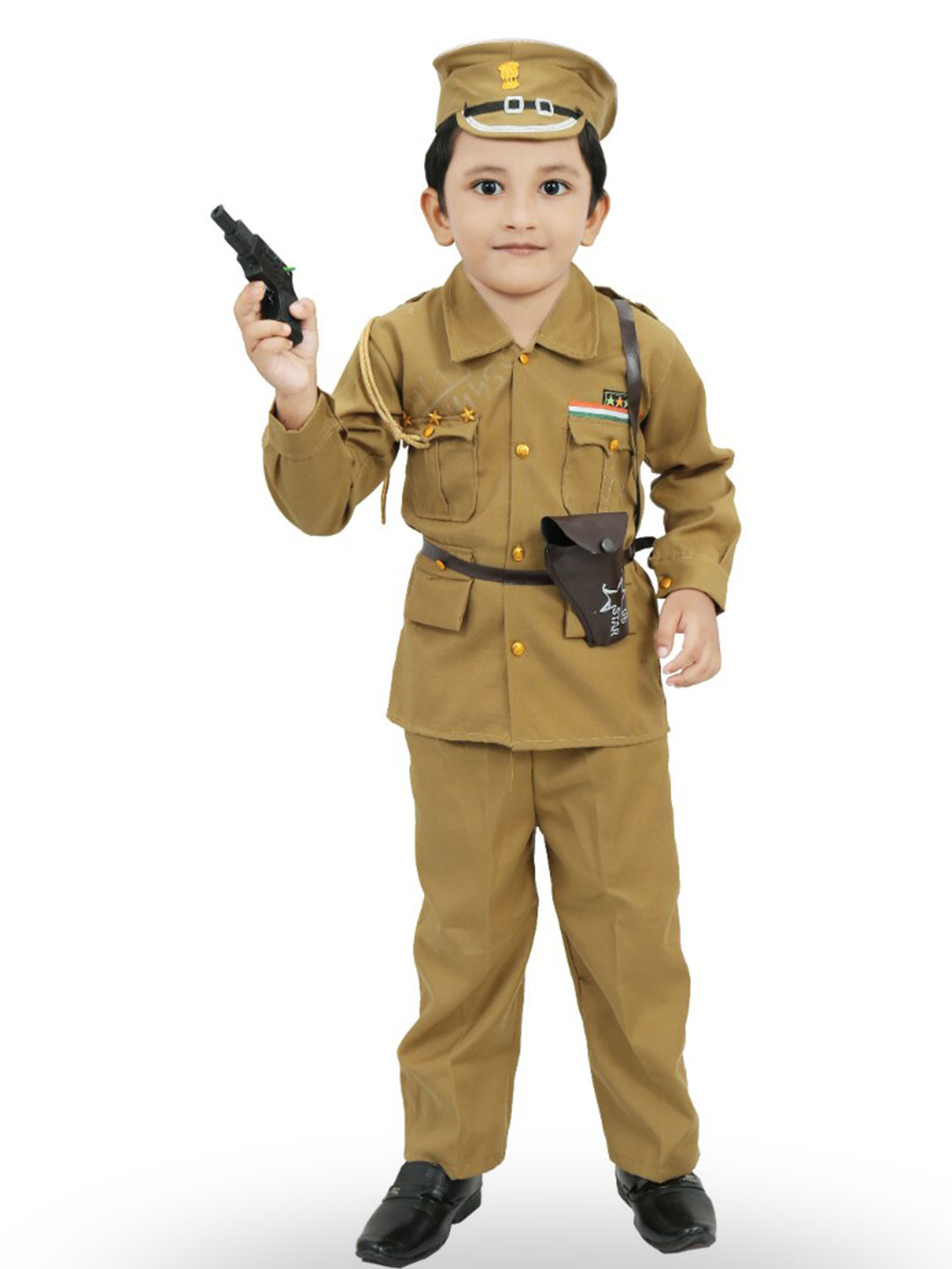 BAESD Boys Solid Police Shirt with Trousers