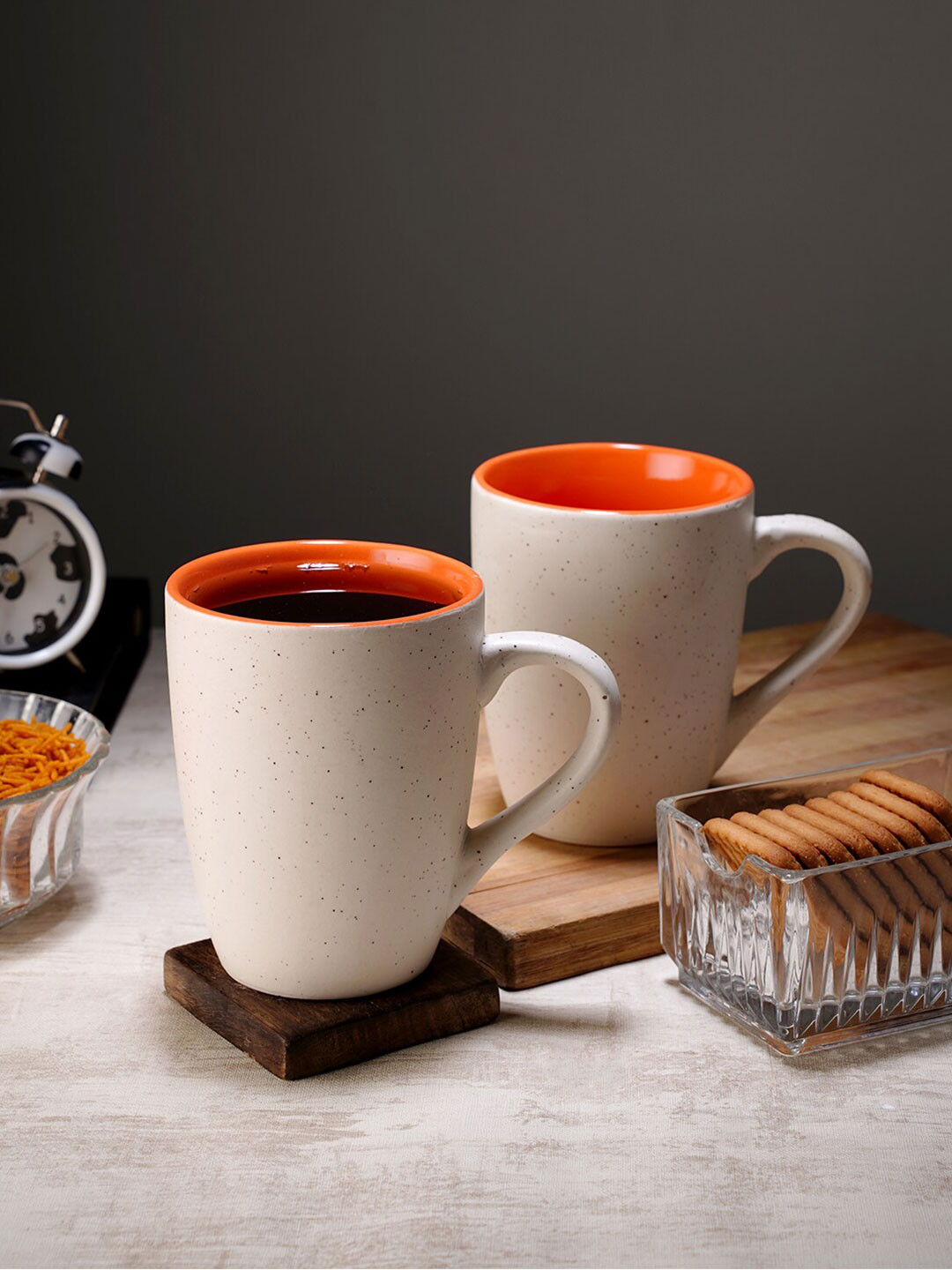 CDI Sharad Name Personalised White Textured Ceramic Microwave Safe 2 Piece Mugs-300ml