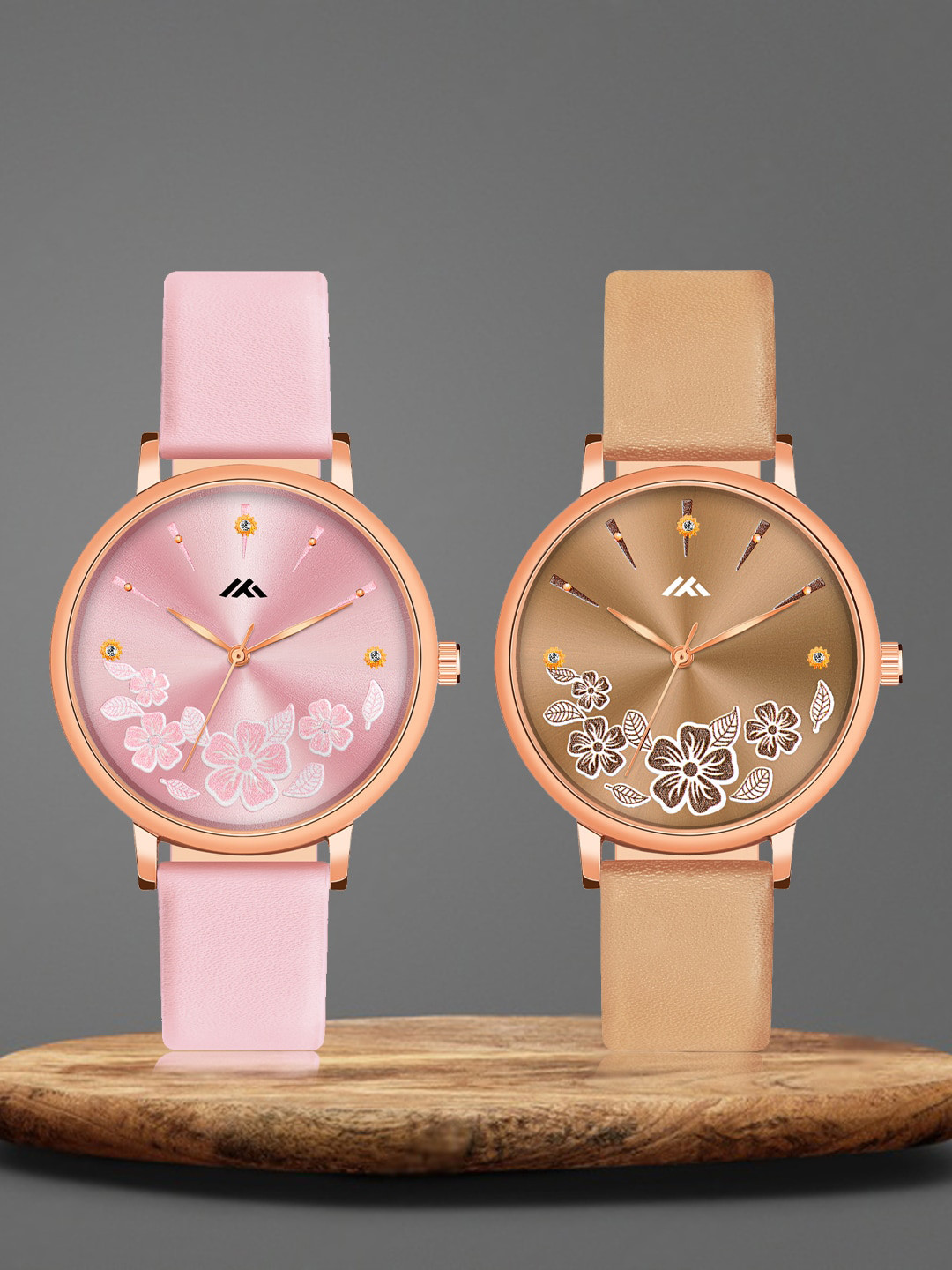 Shocknshop Women Pack of 2 Leather Straps Analogue Watch MT518-519