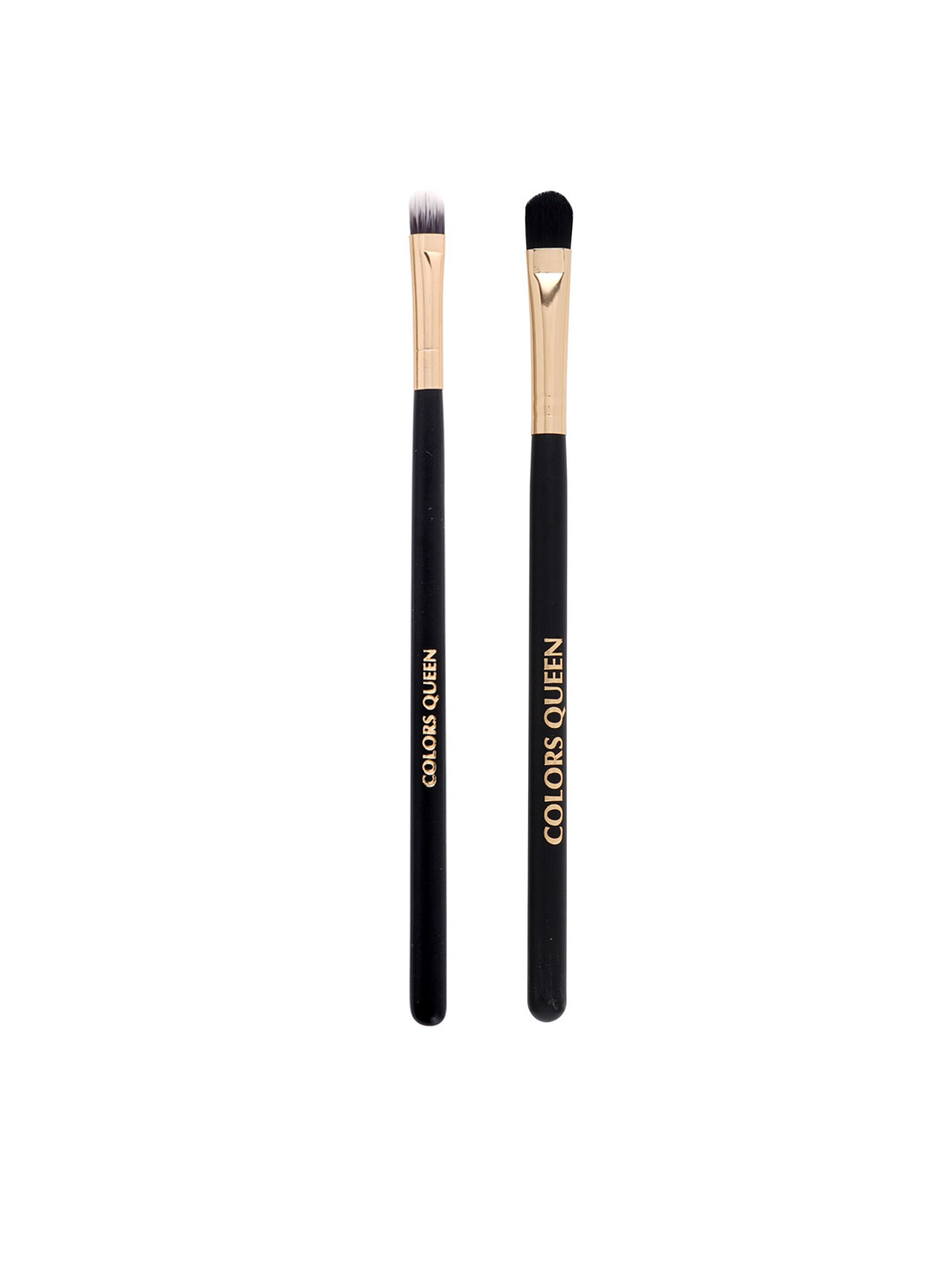 Colors Queen Set Of Flat Tip Concealer Brush & Flat Tip Eyeshadow Brush - Black