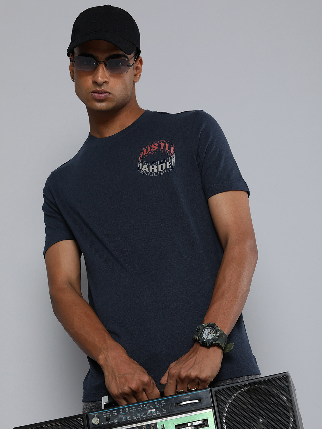 R Code by The Roadster Life Co Men Graphic Printed T-shirt