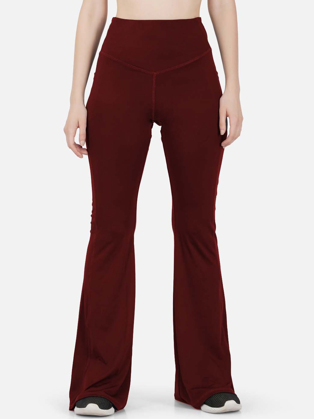 IMPERATIVE Women Relaxed High-Rise Bell Bottom Trousers