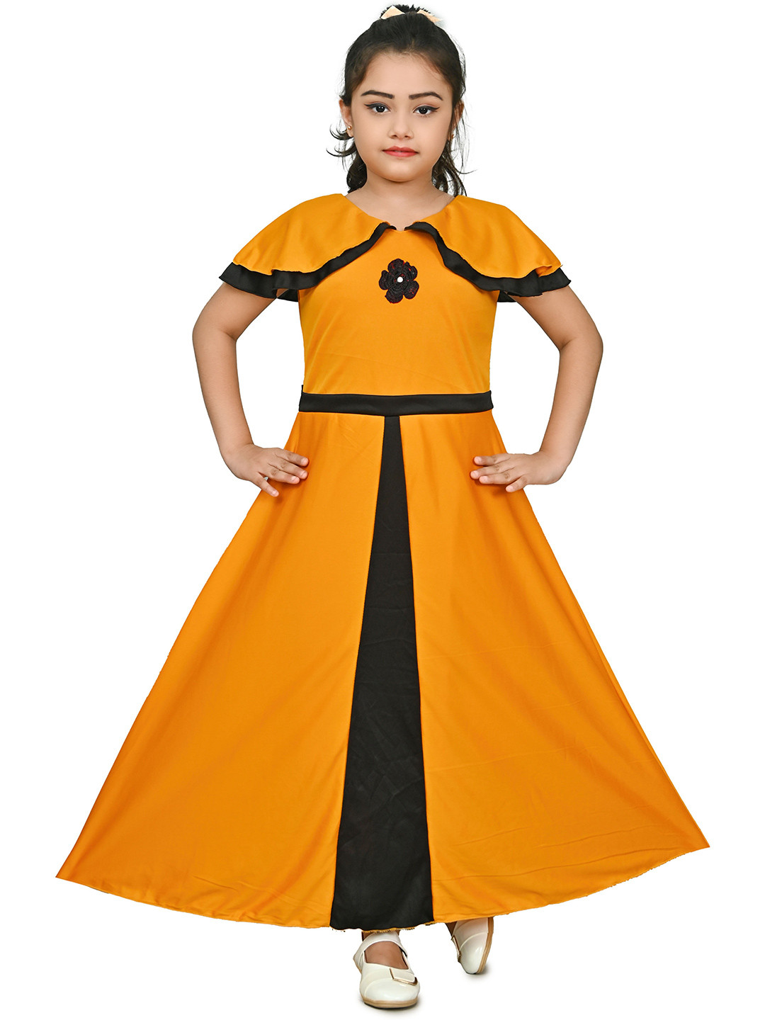 BAESD Flutter Sleeve Satin Fit & Flare Maxi Dress