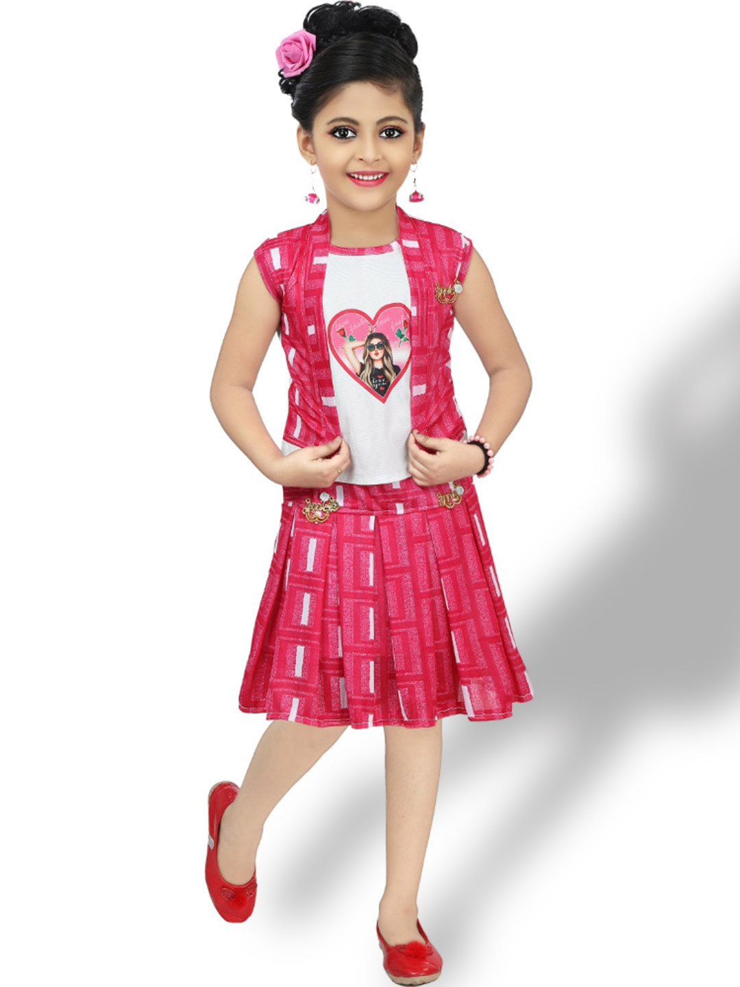 BAESD Pink Floral Print A-Line Dress