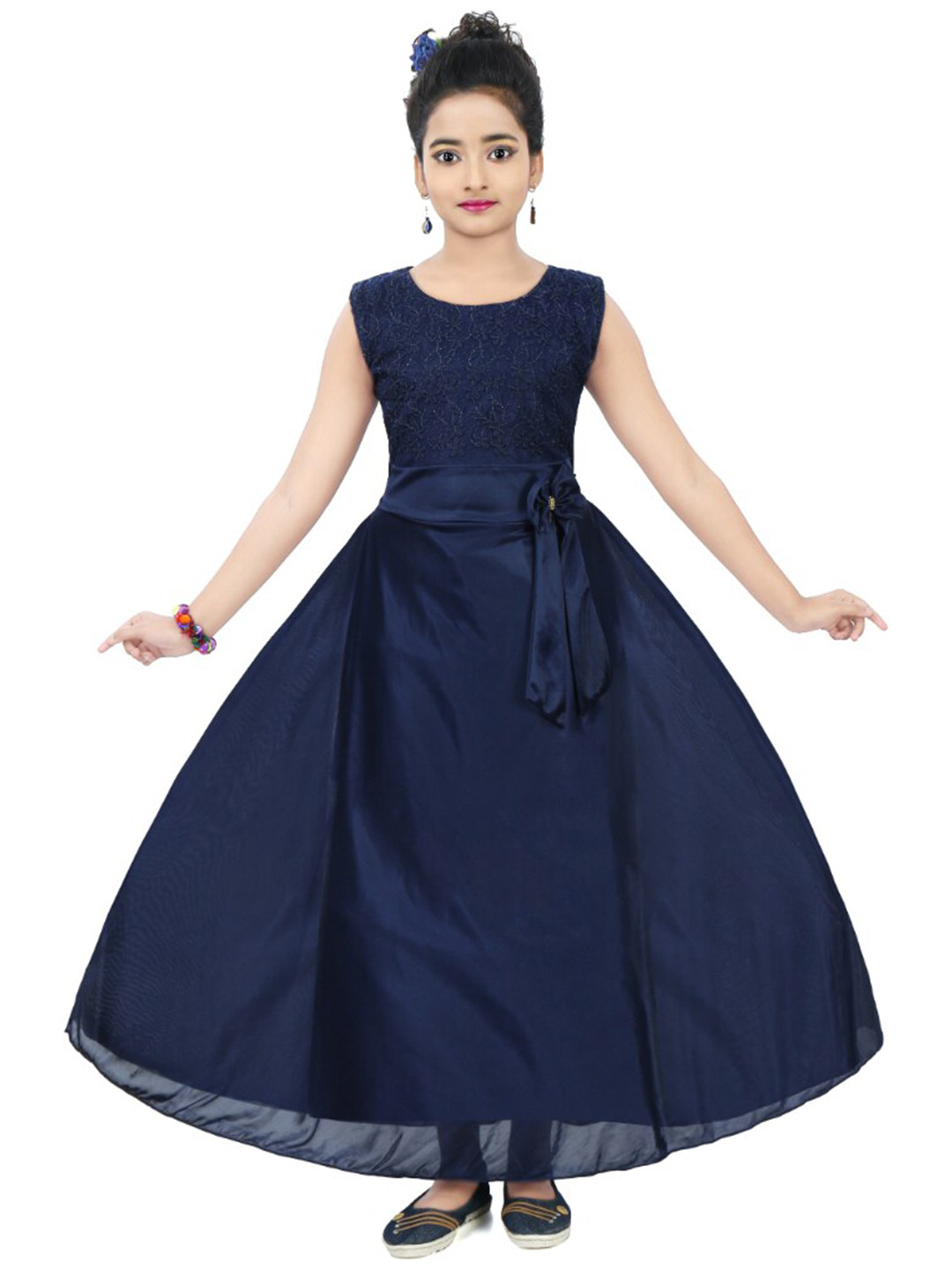 BAESD Blue Satin Maxi Dress