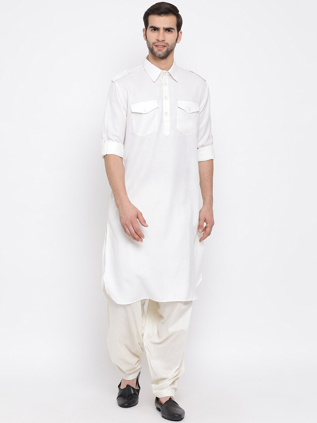 VASTRAMAY Shirt Collar Regular Kurta With Salwar Set
