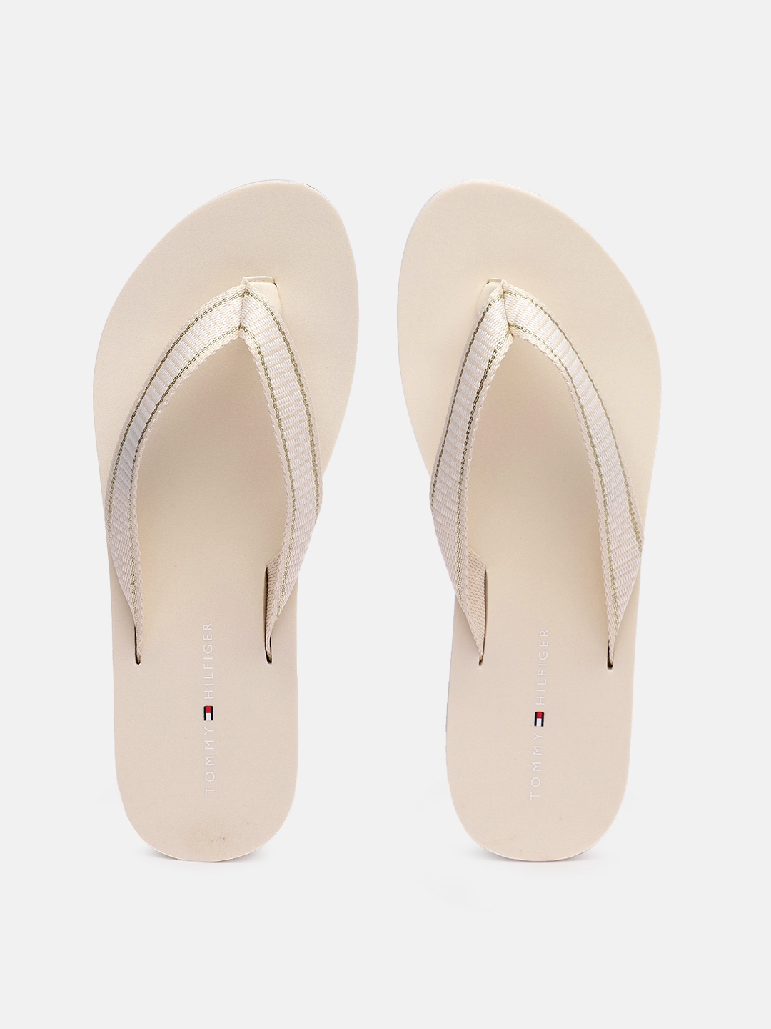 Tommy hilfiger best sale white flip flops