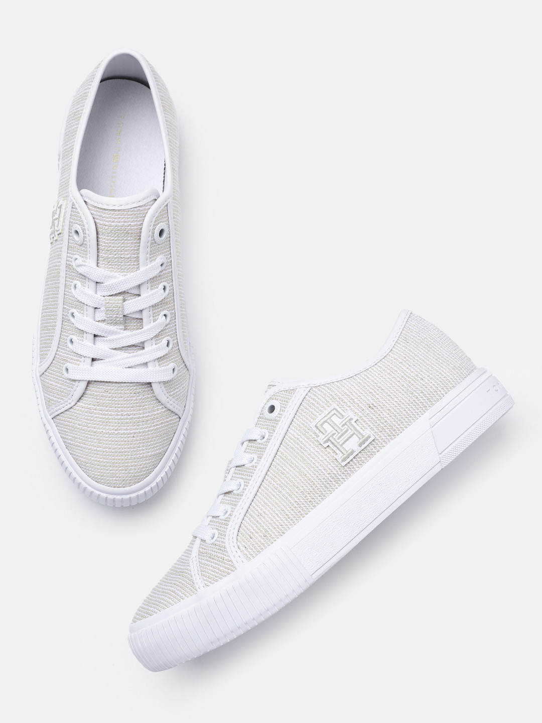 Tommy Hilfiger Women Woven Stripes Regular Sneakers