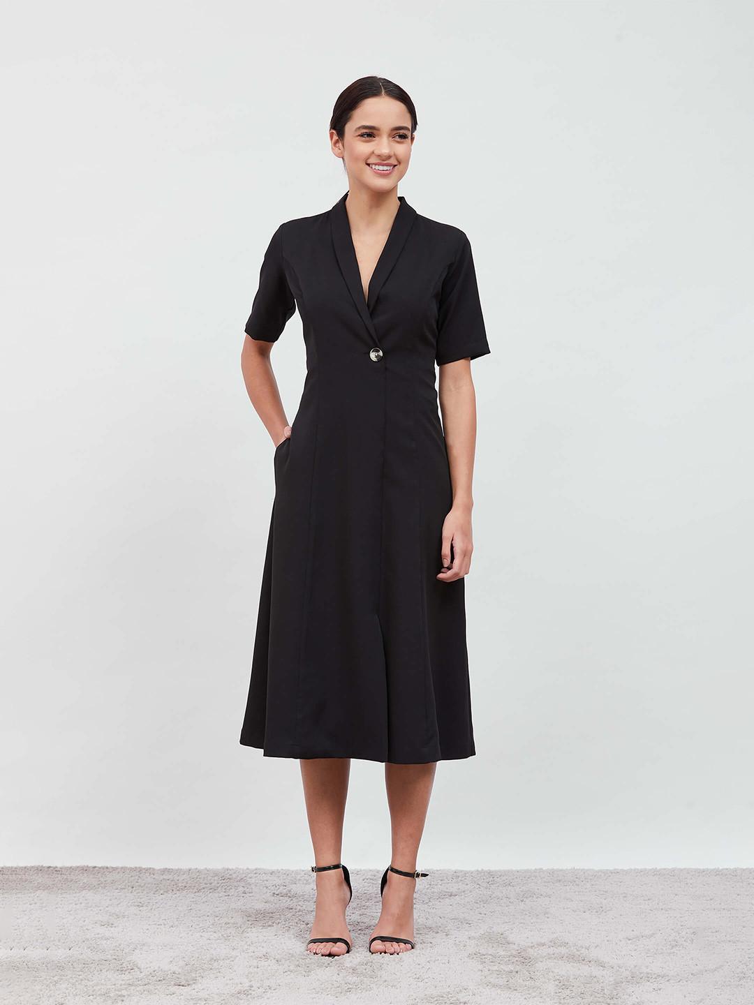 SALT ATTIRE V-Neck Cotton Wrap Dress