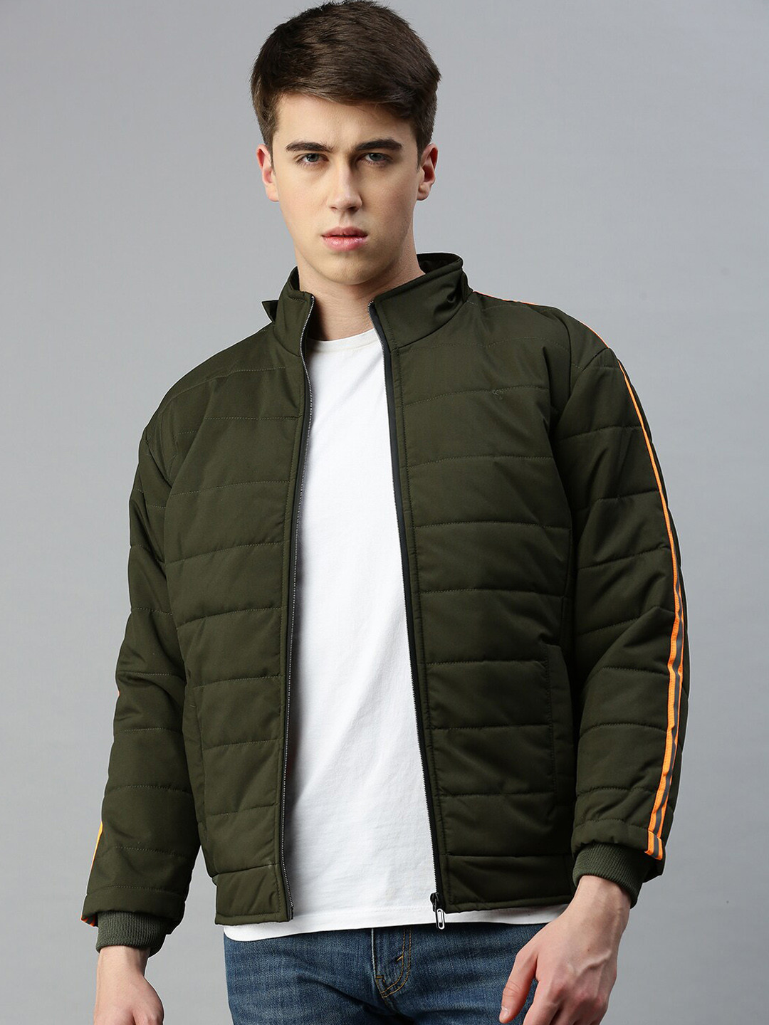 VOXATI Stand Collar Padded Jacket with Detachable Hood