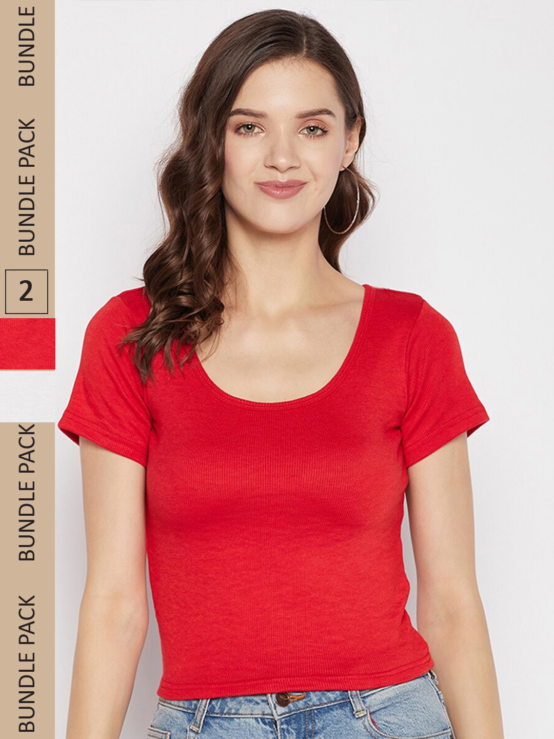 Clora Creation Pack Of 2 Scoop Neck T-shirts