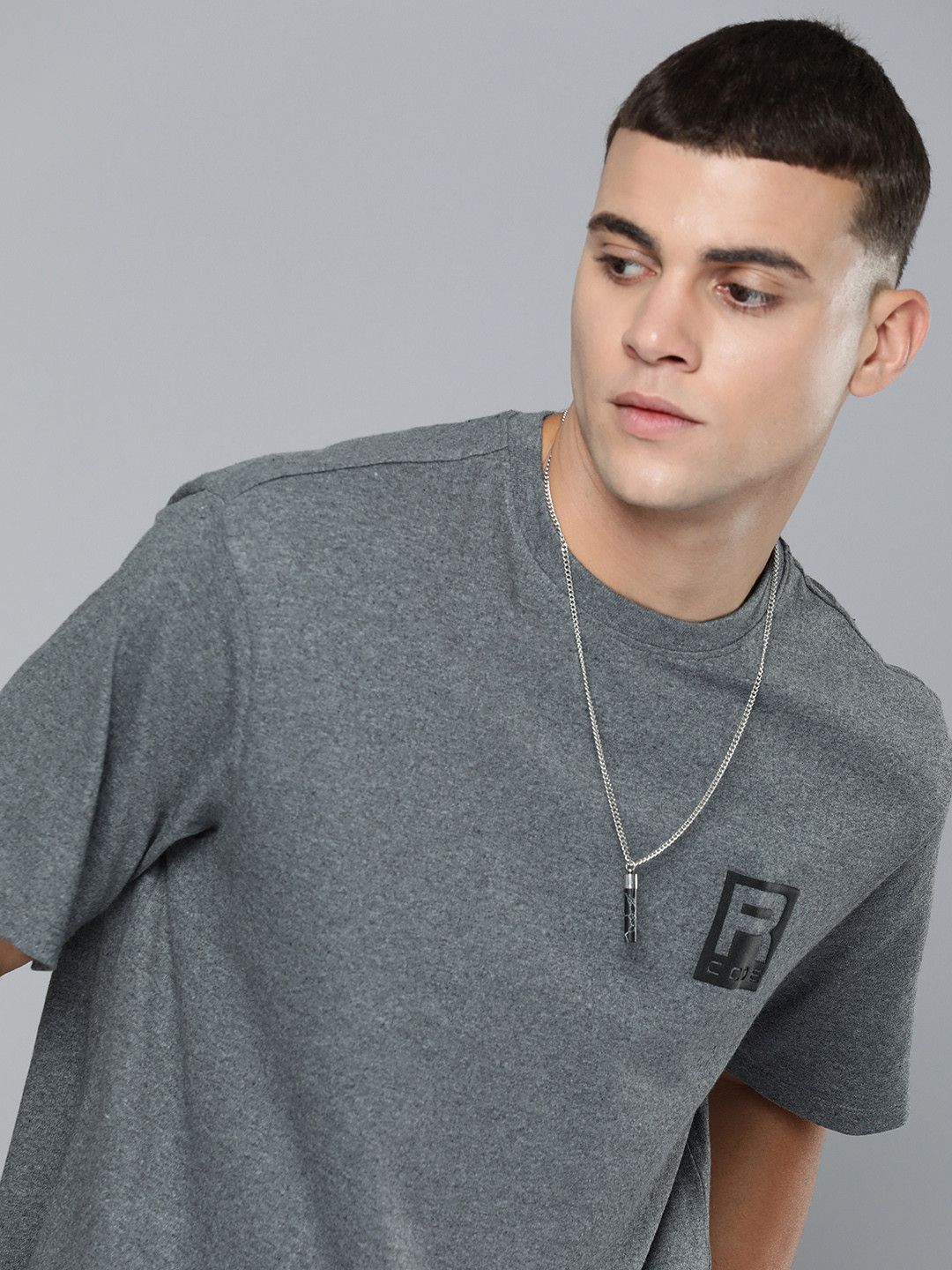 R Code by The Roadster Life Co Men Brand Logo Printed Relaxed Fit T-shirt