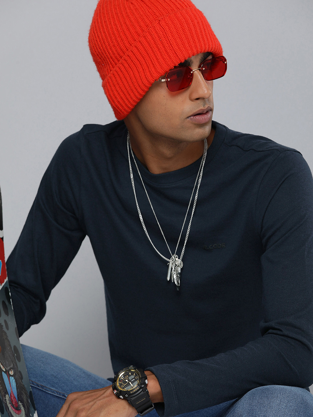 R Code by The Roadster Life Co Men Henley Neck T-shirt