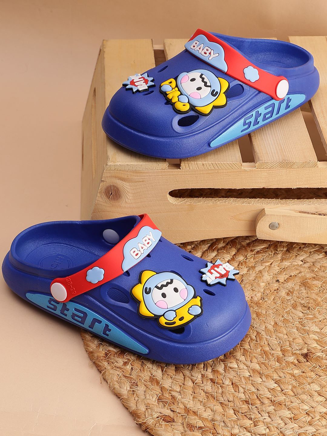 PASSION PETALS Kids BAM Dino Embossed Lightweight Basics Clogs