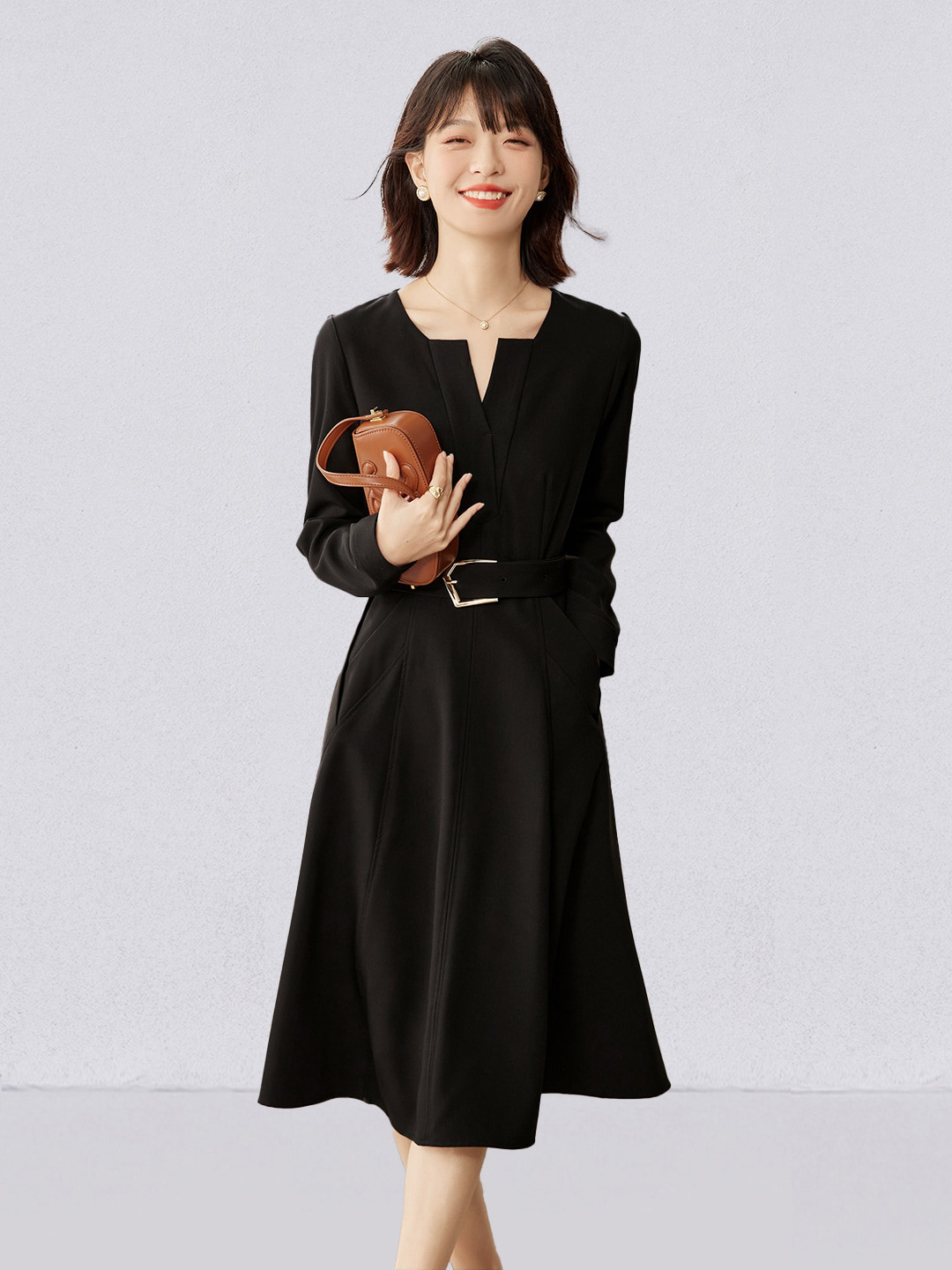 JC Collection A-Line Dress With Belt