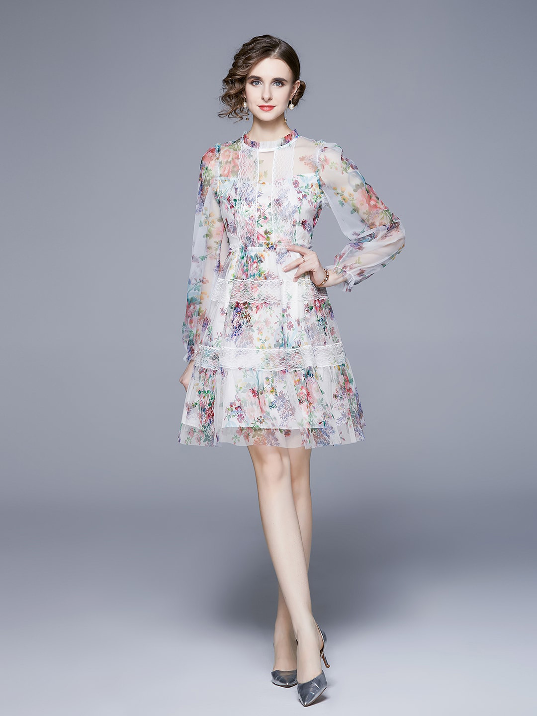 JC Collection Floral Print Fit & Flare Dress
