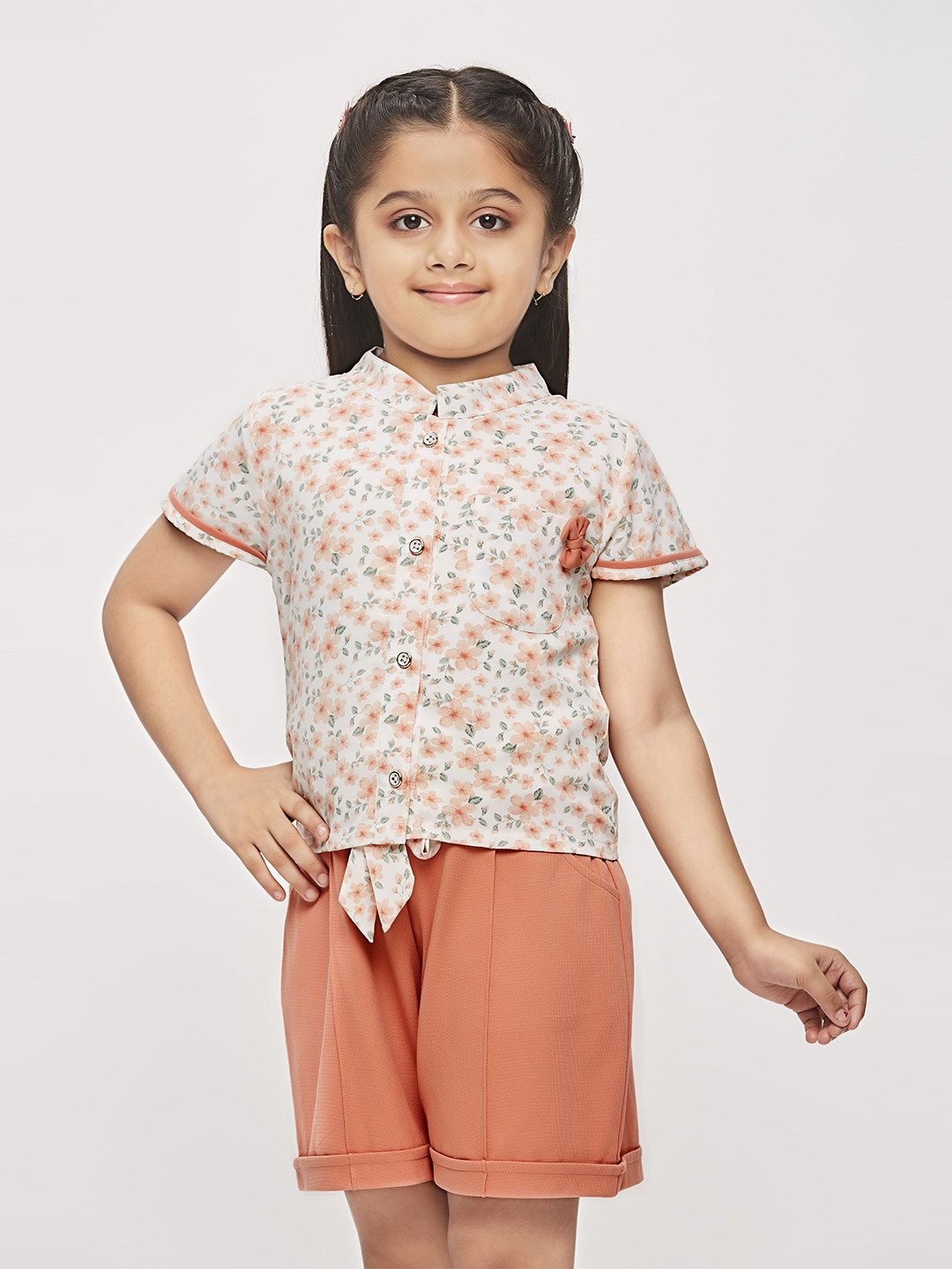 Tiny Girl Floral Printed Shirt with Shorts