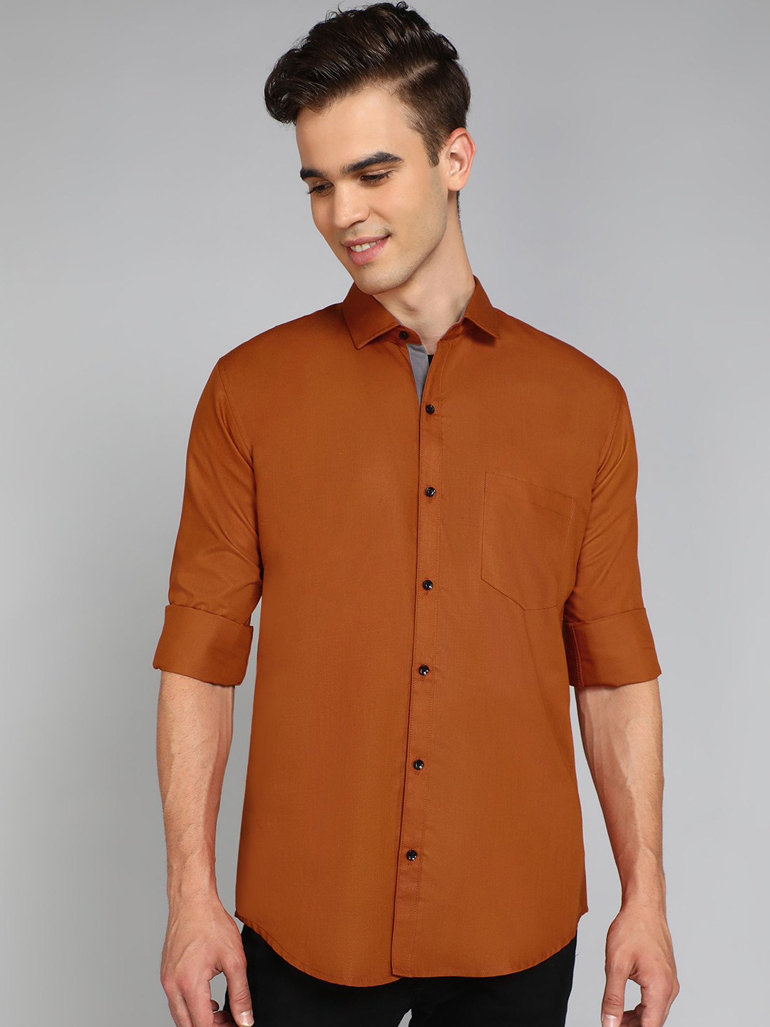 VTEXX Spread Collar Long Sleeves Casual Shirt