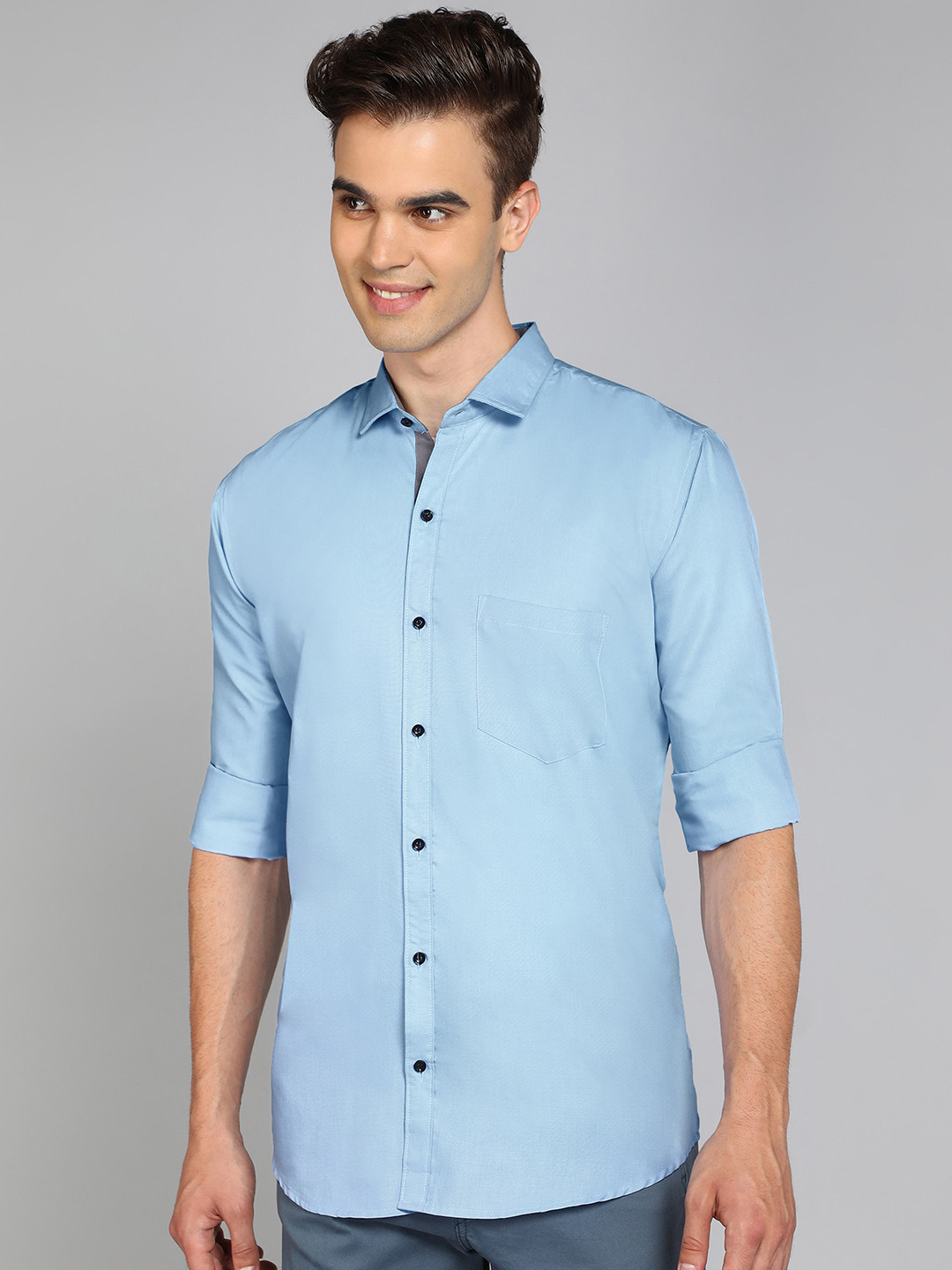 VTEXX Spread Collar Long Sleeves Casual Shirt