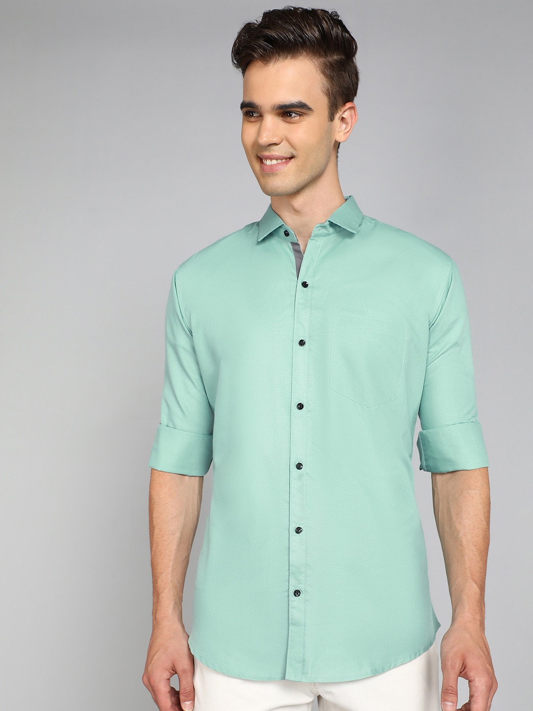 VTEXX Spread Collar Long Sleeves Casual Shirt