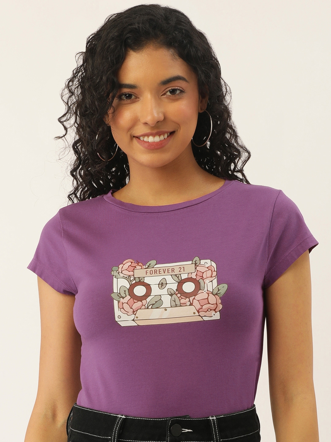 Buy FOREVER 21 Brand Logo  Floral Print Knitted Regular Top  Tops for  Women 23217692  Myntra