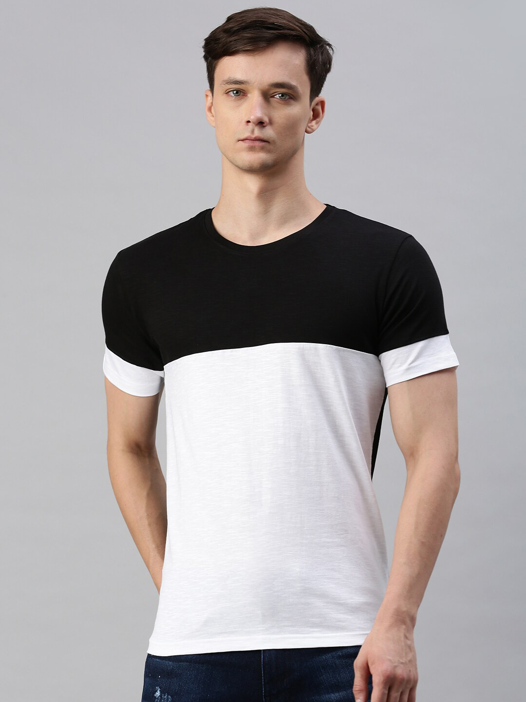Urban Dog Colourblocked Pure Cotton T-shirt