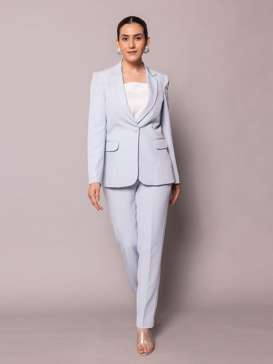 PowerSutra Notch Collar Stretchable Pant Suit