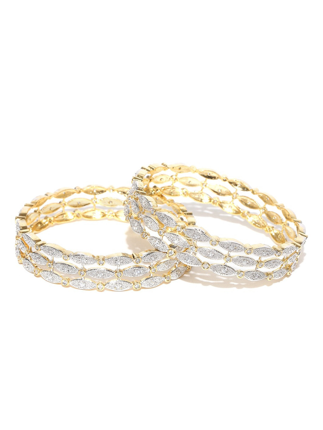 Anouk Set Of 2 Gold-Plated American Diamond Studded Bangles