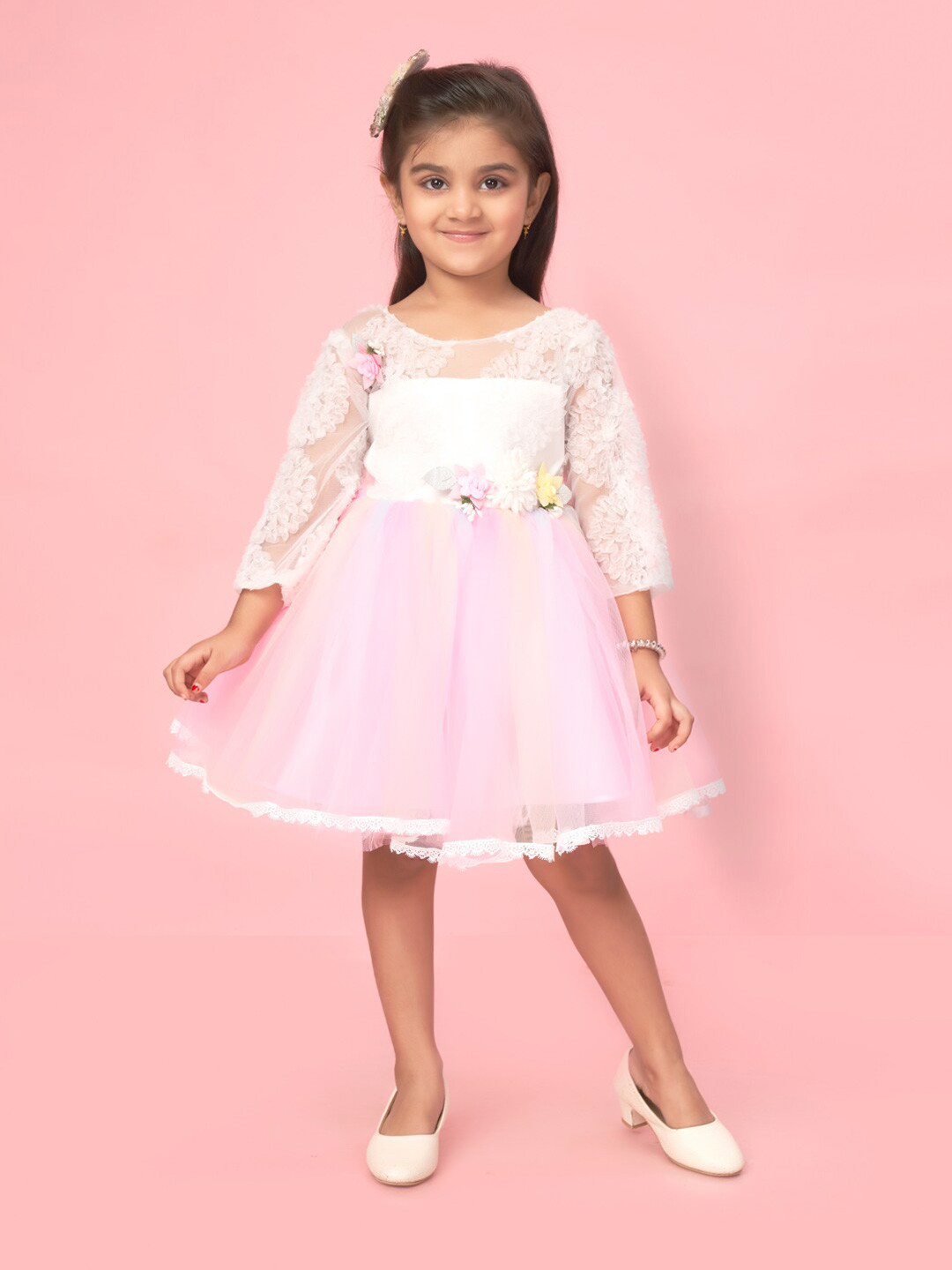BAESD Girls Lace up Fit & Flare Tulle Dress