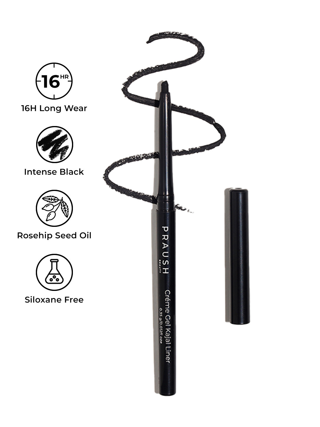 Praush Creme Gel Waterproof Kajal Eyeliner - Black