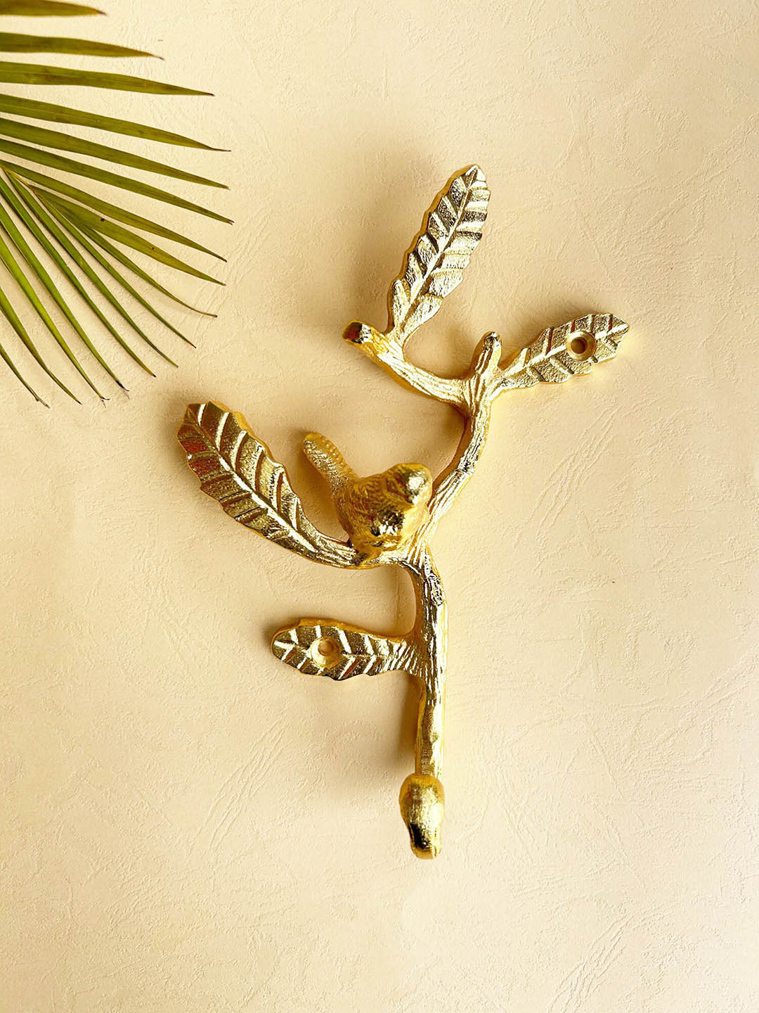 Folkstorys Beige Textured Metal Wall Hanging Key Holder