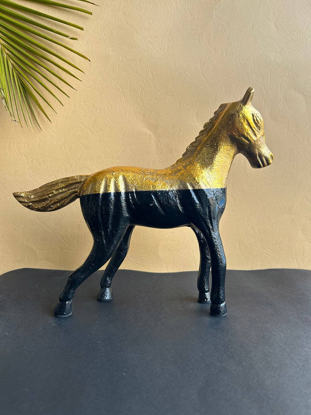 Folkstorys Ashva Black Metal Metallic Living Room Medium Showpiece - 8 Inches