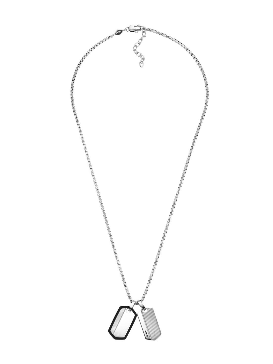 Fossil Men Silver-Plated Vintage Stainless Steel Necklace