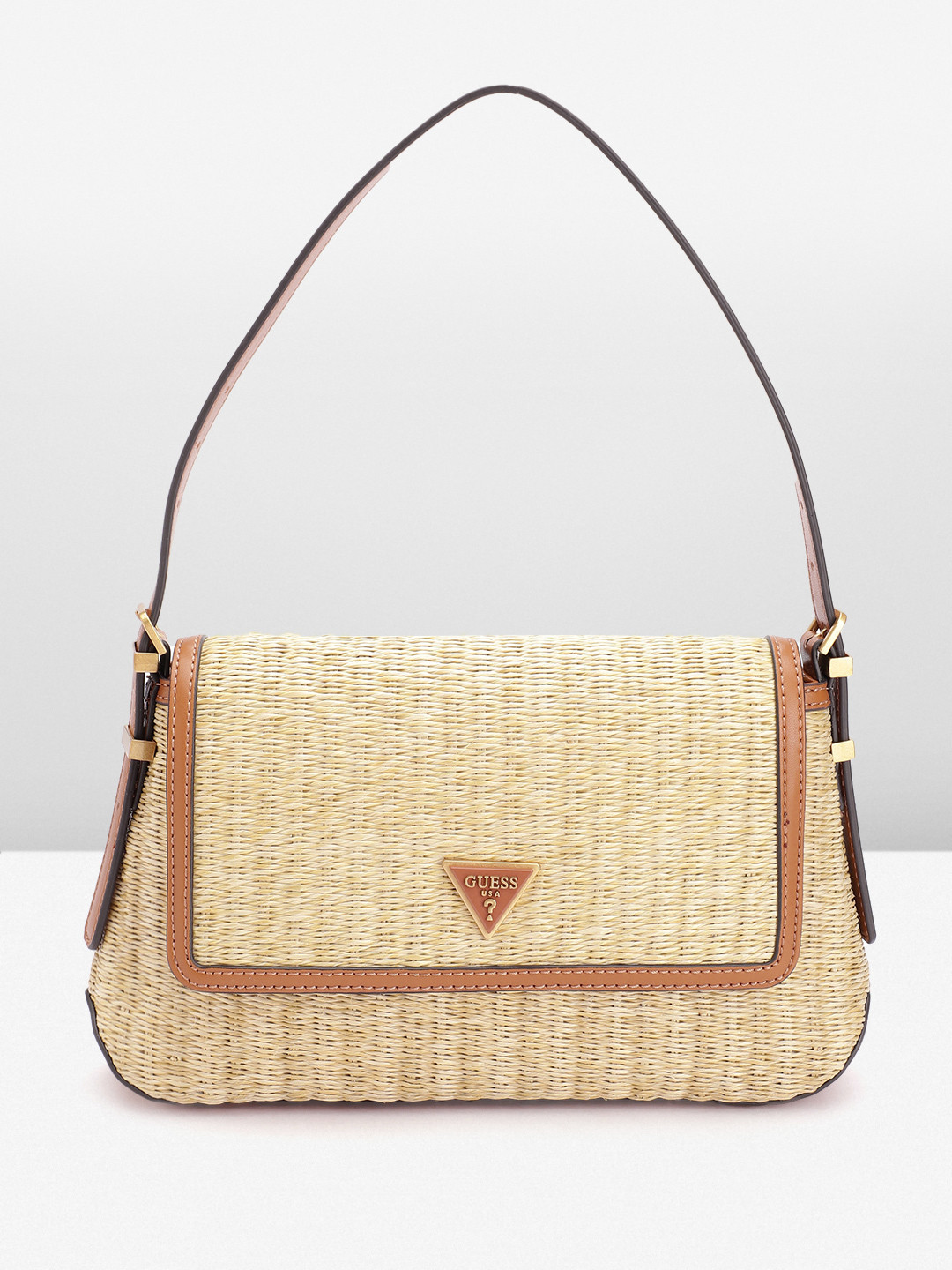 GUESS Women Basket Weave Structured Shoulder Bag
